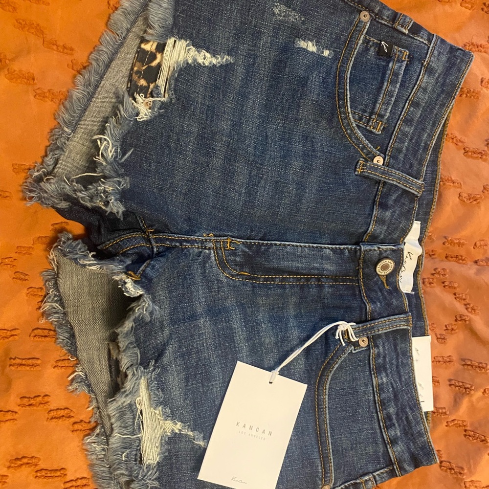 KanCan Blue Distressed Jean Shorts